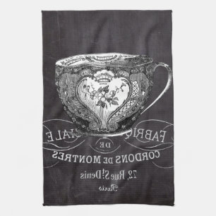 Chalkboard Alice in Wonderland tea party teacup Towel