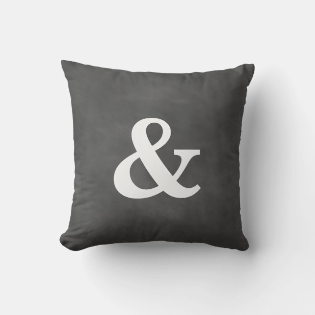 Chalkboard Ampersand Outdoor Pillow (Front)