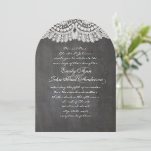 Chalkboard and Lace Elegant Wedding Invitations