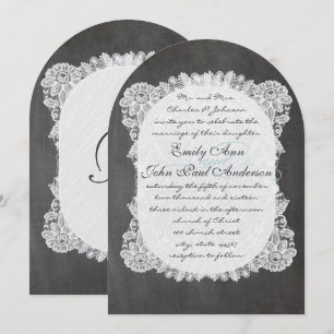 Chalkboard and Lace Elegant Wedding Invitations