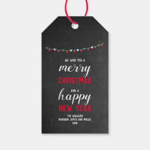 Chalkboard and Lights Merry Christmas Gift Tags
