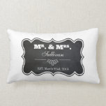 Chalkboard and Ornate Frame Lumbar Cushion<br><div class="desc">This vintage looking design is ideal for a couple that just got married. It features an ornate frame with a chalkboard background and the couple's last name with the Mr. and Mrs. title. This trendy and unisex design is ideal for a chic couple with discriminating taste. It makes a great...</div>