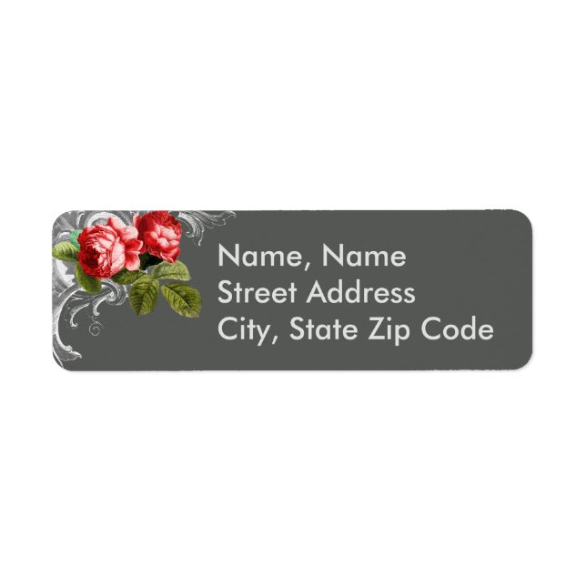 Chalkboard and Roses Address Label (Front)