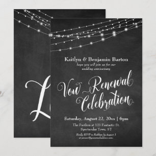 Chalkboard Anniversary Vow Renewal Celebration Invitation
