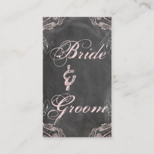 Chalkboard Antique Pink Floral Bride Registry Card