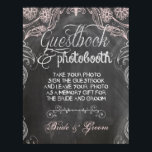 Chalkboard Antique Pink Wedding Photo Booth Poster<br><div class="desc">Chalkboard Antique Pink Floral Bridal Shower - textured black chalk board with chalk appearing text- for this casual but trendy stylish Chalkboard wedding for a formal but casual,  chic but country look - great for the old fashioned romantic wedding.</div>