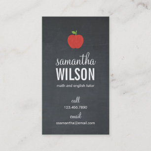 Chalkboard Apple Teacher Business Card - Groupon