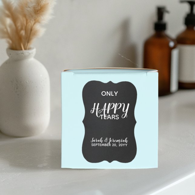 Chalkboard Aqua Mini Wedding Tissue Boxes (Creator Uploaded)