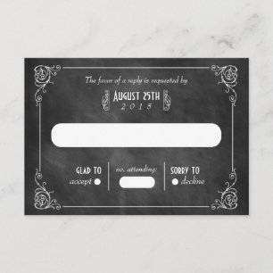 Chalkboard Art Deco RSVP Cards