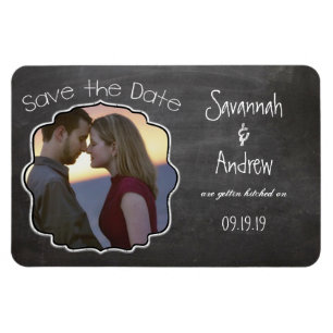 Chalkboard Art Wedding Save the Date Magnet