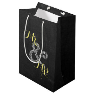 Chalkboard Autumn Wedding Mr & Mrs Party Gift Bag