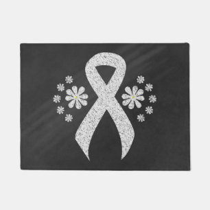 Chalkboard Awareness White Ribbon Doormat