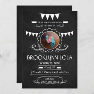 Chalkboard Baby Birth Announcement
