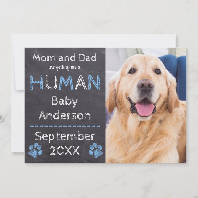 Chalkboard Baby Dog Pregnancy Announcement (Front)