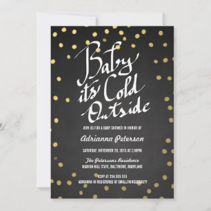 Chalkboard Baby Its Cold Outside Baby Shower Invitation