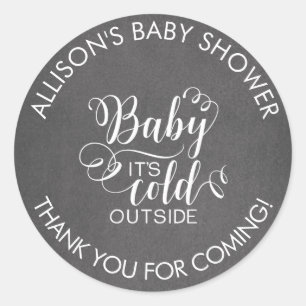 Chalkboard Baby It's Cold Outside Favour Sticker
