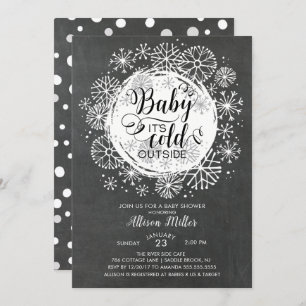 Chalkboard Baby It's Cold Outside Invitation