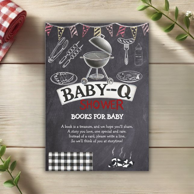Chalkboard Baby-Q Grill Baby Shower Enclosure Card (Creator Uploaded)