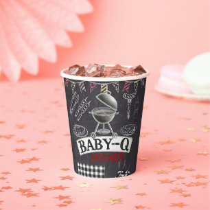 Chalkboard Baby-Q Grill Baby Shower Paper Cups