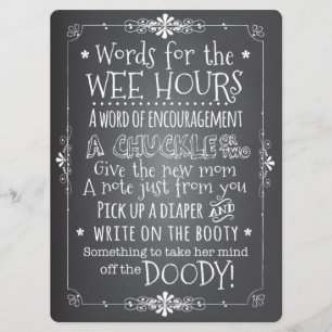 Chalkboard Baby Shower Activity Card Invitation