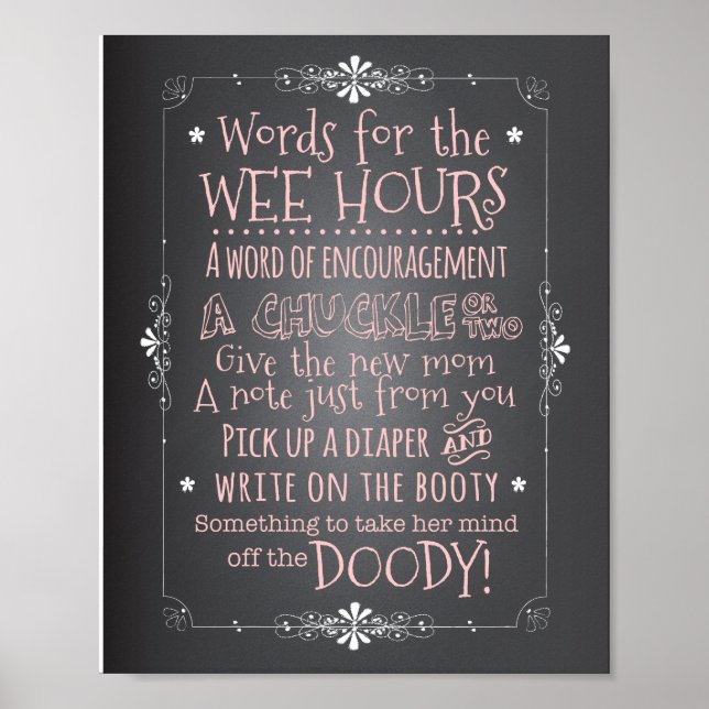 Chalkboard Baby Shower Activity Sign (Front)