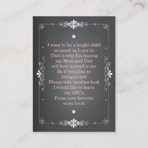 Chalkboard Baby Shower Book Insert Request Card