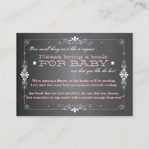 Chalkboard Baby Shower Book Insert Request Card