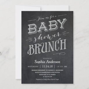 Chalkboard Baby Shower Brunch Invitations