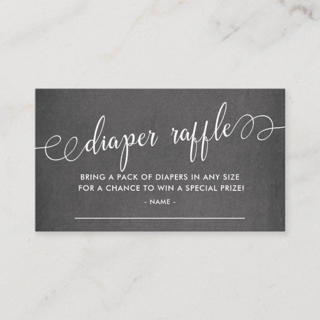 Chalkboard Baby Shower Diaper Raffle Ticket Enclosure Card (Front)