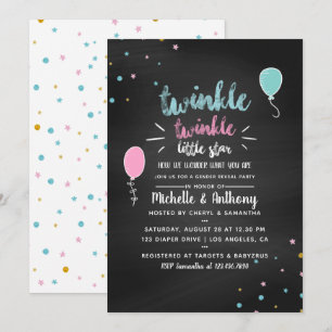 Chalkboard Baby Shower Gender Reveal Invitation