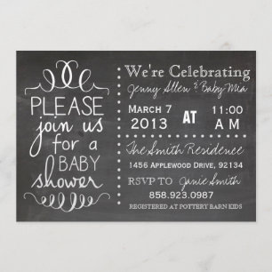 Chalkboard Baby Shower Invitation
