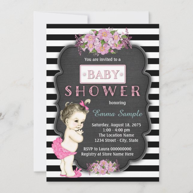 Chalkboard Baby Shower Invitation (Front)