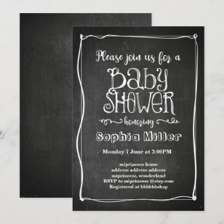 chalkboard baby shower invitation