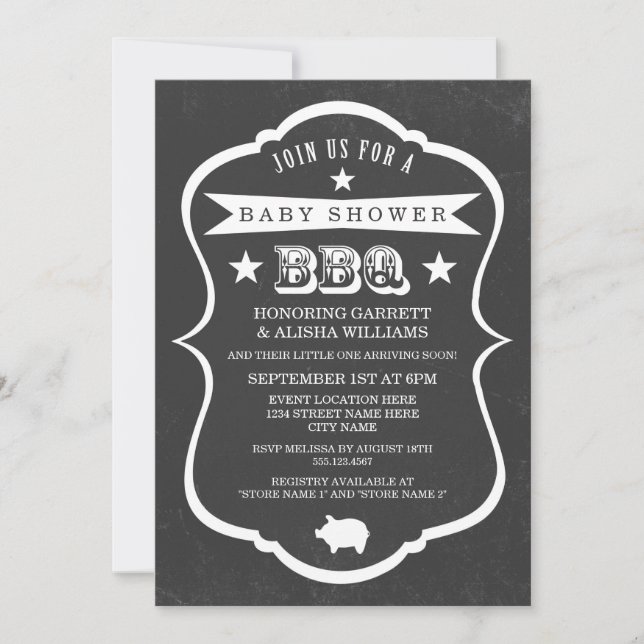 Chalkboard Baby Shower Invitation / Neutral (Front)