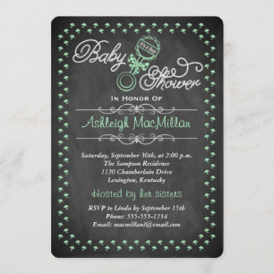 Chalkboard Baby Shower Invite - Green