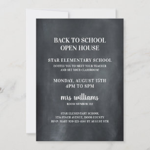 Chalkboard Back to School Open House Invitation