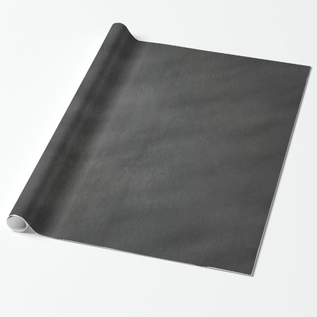 Chalkboard Background Grey Black Chalk Board Wrapping Paper (Unrolled)