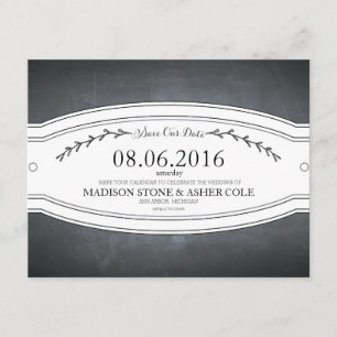 Chalkboard Badge Save-the-Date Card