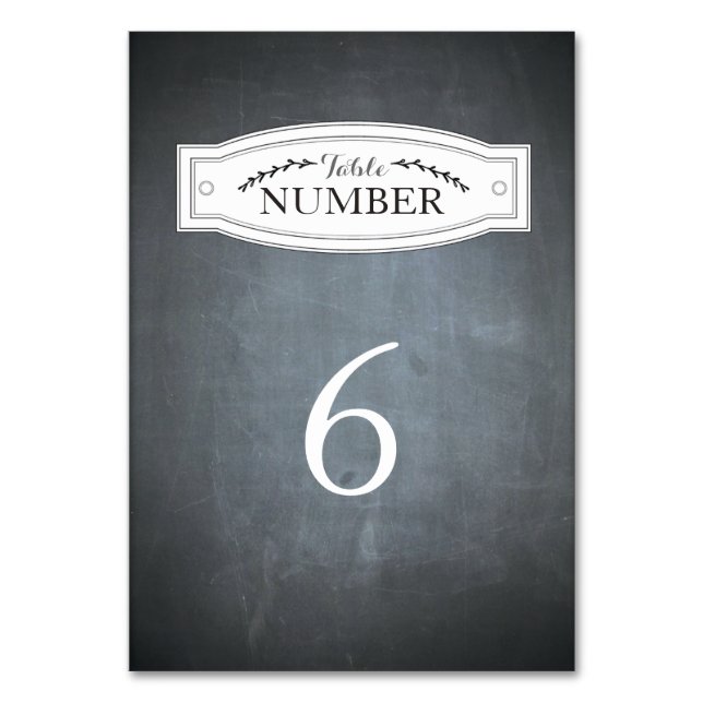 Chalkboard Badge Table Number Card (Front)