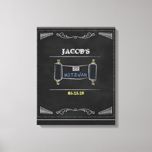 CHALKBOARD Bat Bar Mitzvah Sign In Board (Front)