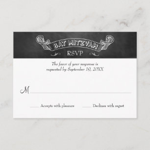 Chalkboard Bat Mitzvah Response RSVP