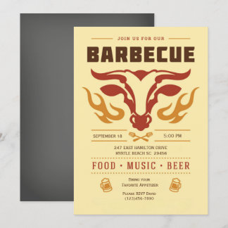 Chalkboard BBQ Grill Cookout Summer Party Invitation