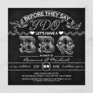 chalkboard BBQ stylish modern rehearsal dinner Invitation