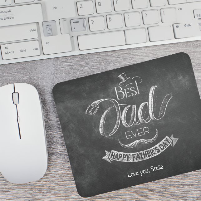 Chalkboard Best Dad Ever Father's Day Personalised Mouse Mat (Chalkboard Best Dad Ever Father's Day Personalized Mouse Pad)
