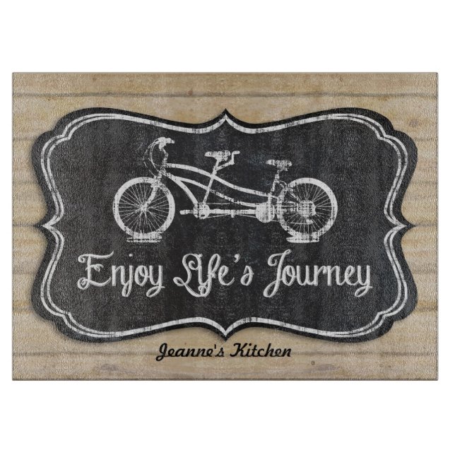 Chalkboard Bicycle for Two Wooden Fence Boards (Front)