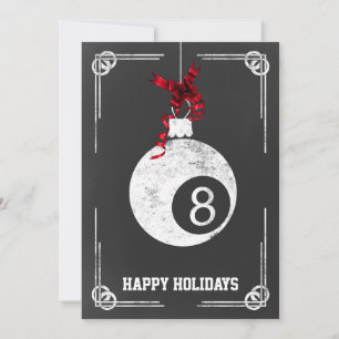 chalkboard billiard player Christmas Cards