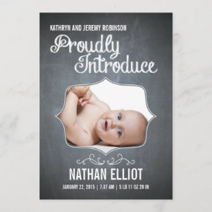 Chalkboard Birth Announcement
