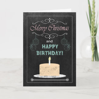 Chalkboard Birthday on Christmas Card