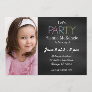 Chalkboard birthday style invitation