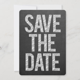 Chalkboard Black Board Save the Date Typography